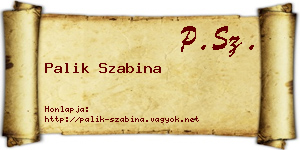 Palik Szabina névjegykártya